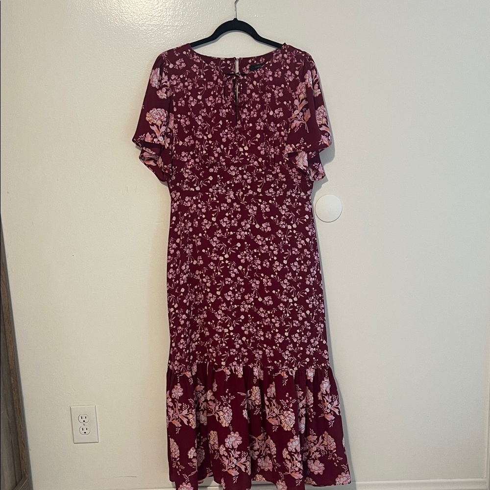 JCrew Floral Burgundy Dress